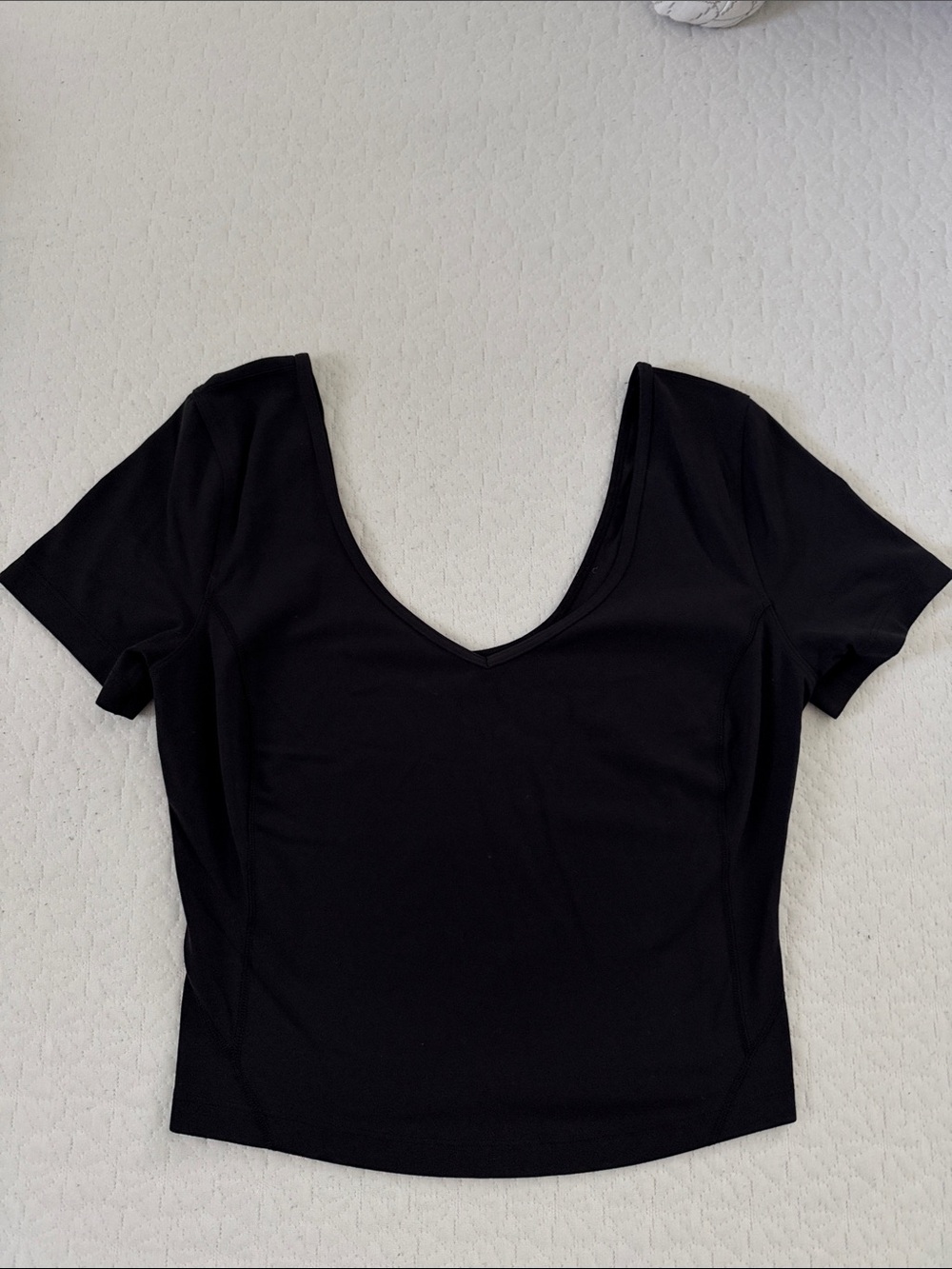 lululemon athletica Black Scoop Neck Short Sleeve Tee